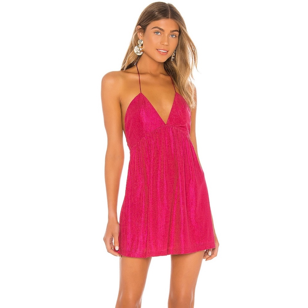 Pink halter shift dress from Revolve